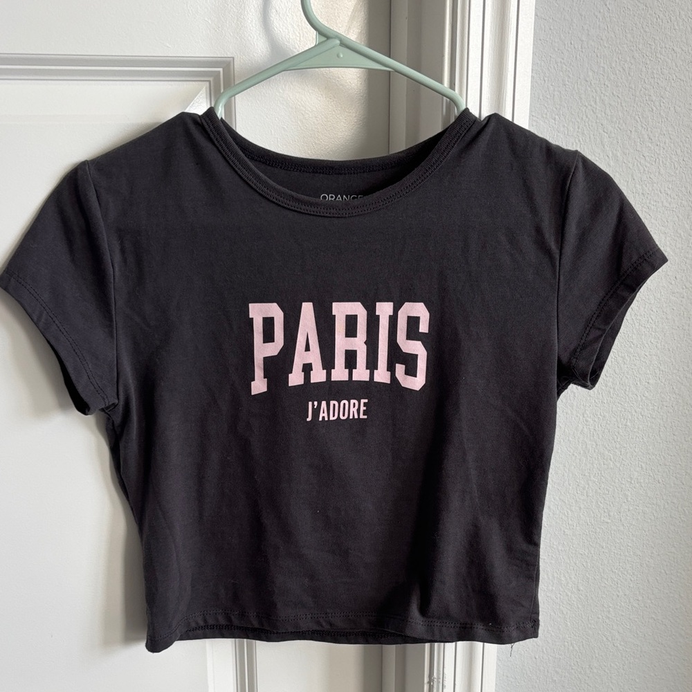 Orage Black and Pink Paris Kids Tee